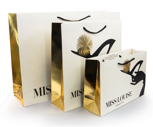 Fashionable Black Color Top Quality Brand String Shopping Jewelry Paper Bag